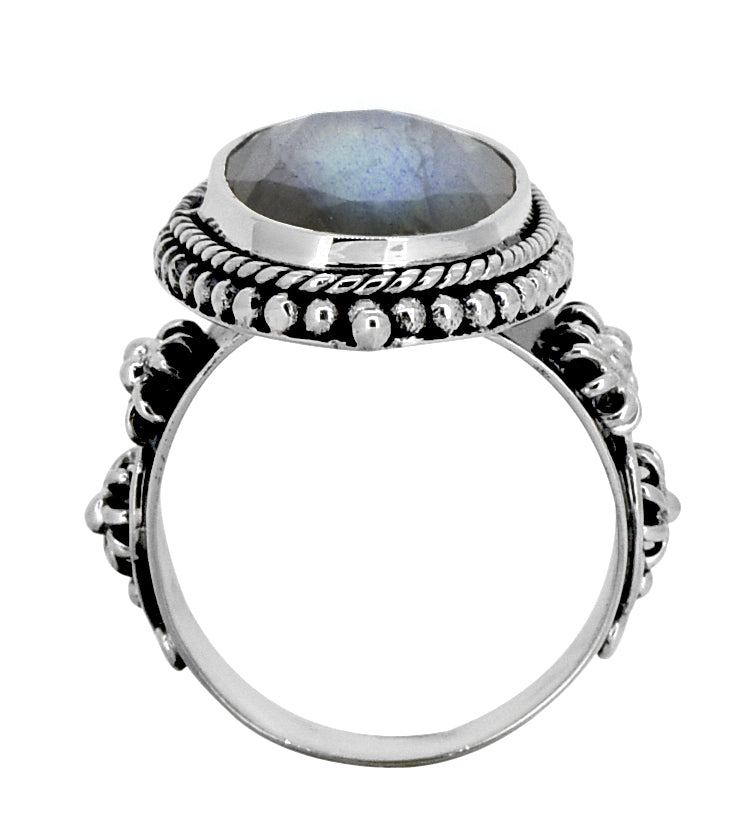 Women Silver Ring Labradorite 925 Sterling Silver Statement Ring