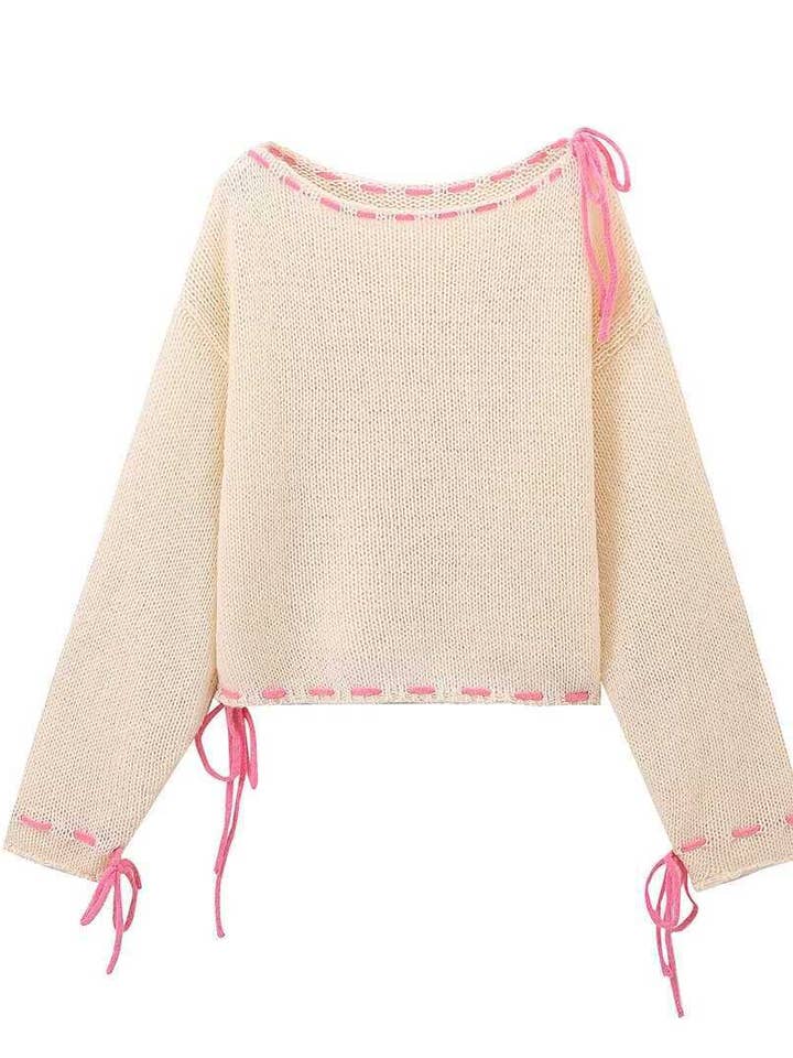Women Sweater Lace Detail