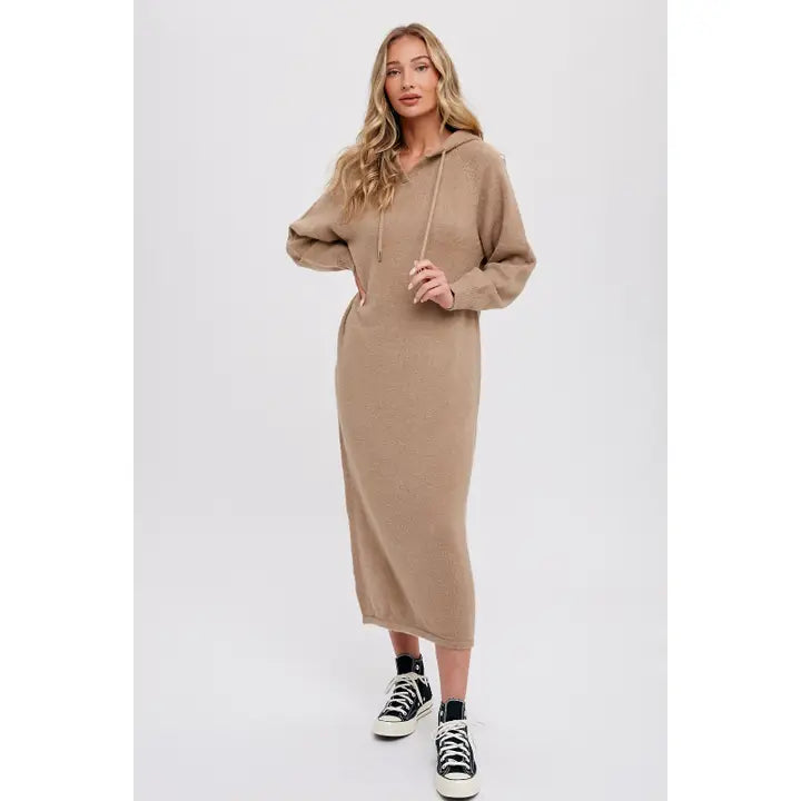 Women Long Sleeve Hoodie Maxi Dress