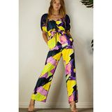 Women Jumpsuit Short Sleeve Back Detail By Bucketlist