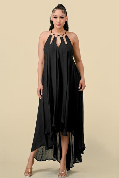 Women Maxi Dress Cutout with Gold Rings By The Sang