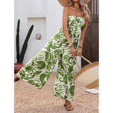 Elegant Strapless Printed Sleeveless Jumpsuit