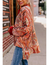 Women Baroque Paisley Boxy Over Sized Shirt