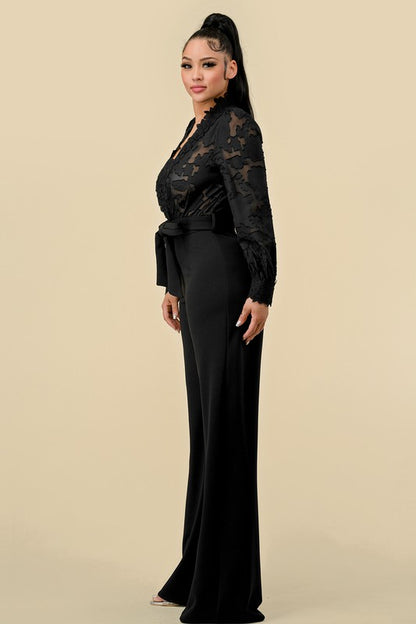 Women Jumpsuit Long Sleeve with Gorgeous lace detail By The Sang