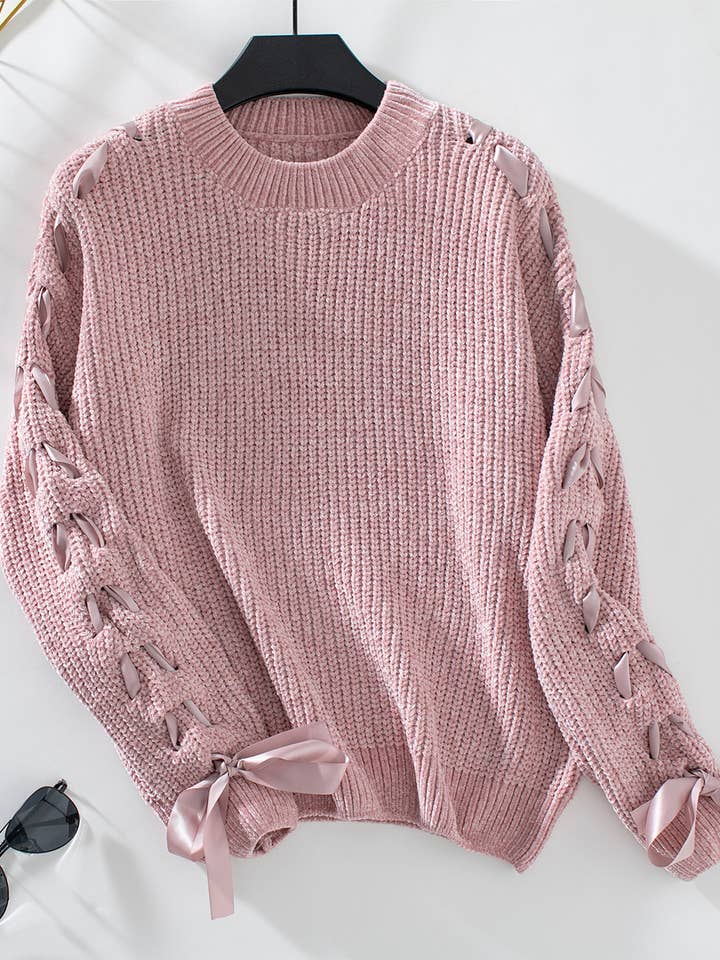 Women Sweater with arm Lace Up