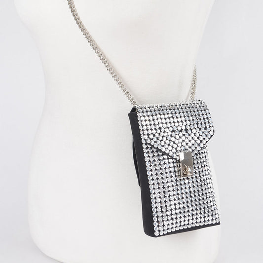 Women  Mini Purse Nailhead Belted & Chain Mini Purse By Bling Bling U Sparkle Girl