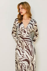 Women Animal Print Maxi Dress