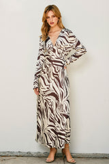 Women Animal Print Maxi Dress
