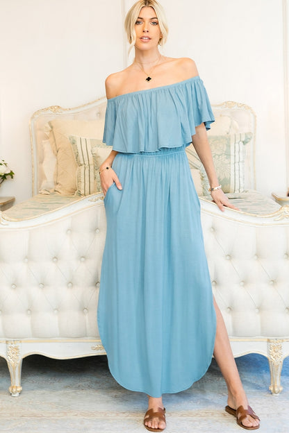 Women Maxi Dress Jersey Off the Shoulder By Sweet Lovely by Jen