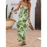 Elegant Strapless Printed Sleeveless Jumpsuit