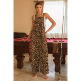 Women Leopard Overall with red Stripe