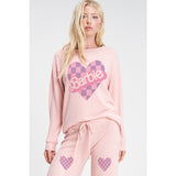 Women Barbie Lounge Set  Heart Print Soft/Cozy