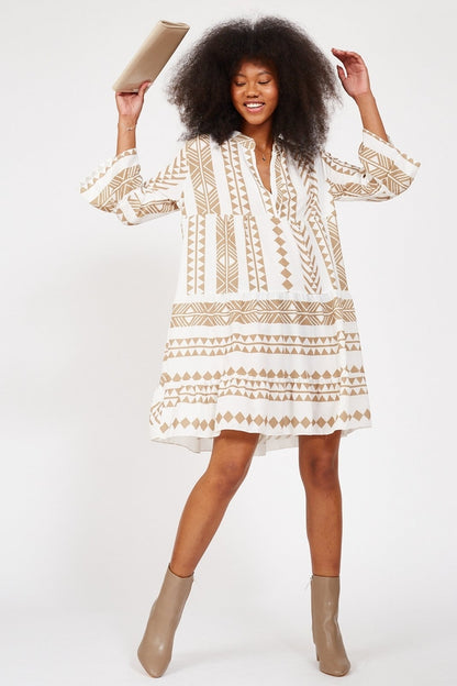 Women Tunic Printed dress 3/4 Sleeves By Silk & Salt