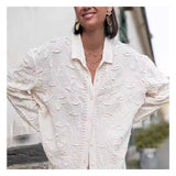 Women Fashionable White Jacquard Co-ord Set: WHITE / L