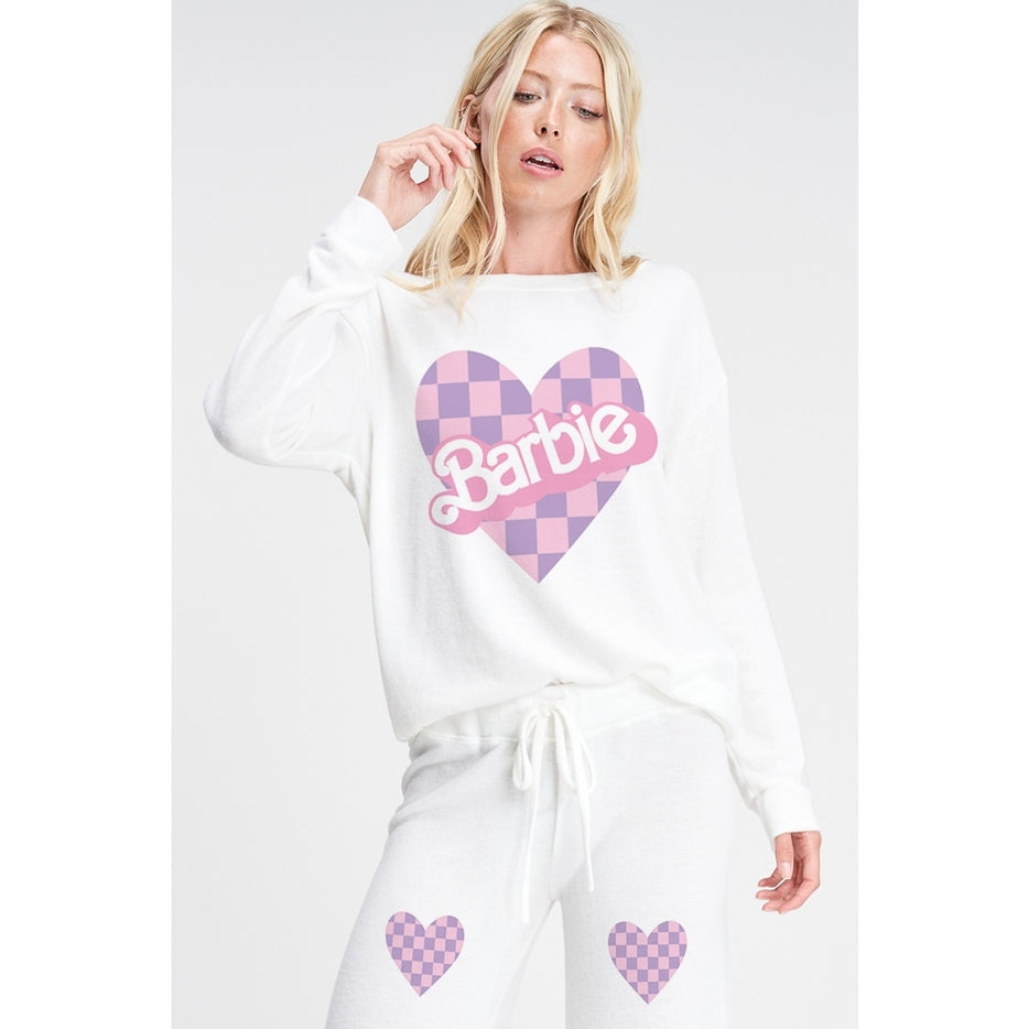 Women Barbie Lounge Set  Heart Print Soft/Cozy