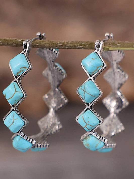 Women Silver & turquoise Earrings