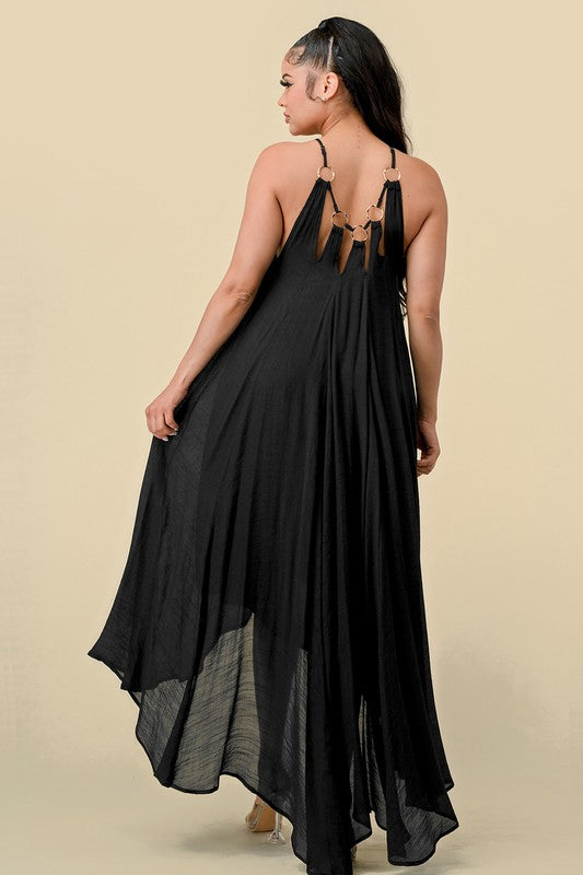 Women Maxi Dress Cutout with Gold Rings By The Sang