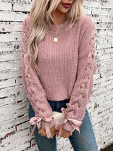 Women Sweater with arm Lace Up