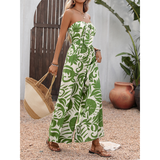 Elegant Strapless Printed Sleeveless Jumpsuit