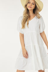 Women Knit Tiered Casual Dress
