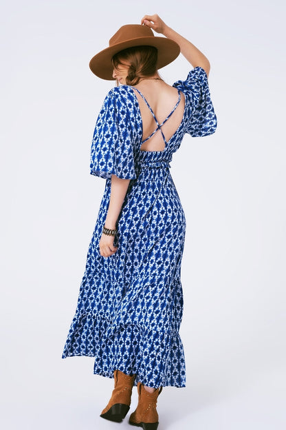 Women Boho Maxi Dress Print  by Q2