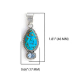Women  Turquoise Necklace Solid 925 Sterling Silver Blue Copper