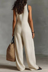Collar Sleeveless Jumpsuit