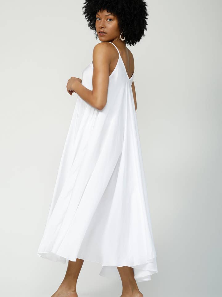 Women Flowy Oversized Dress Midi By Silk & Salt