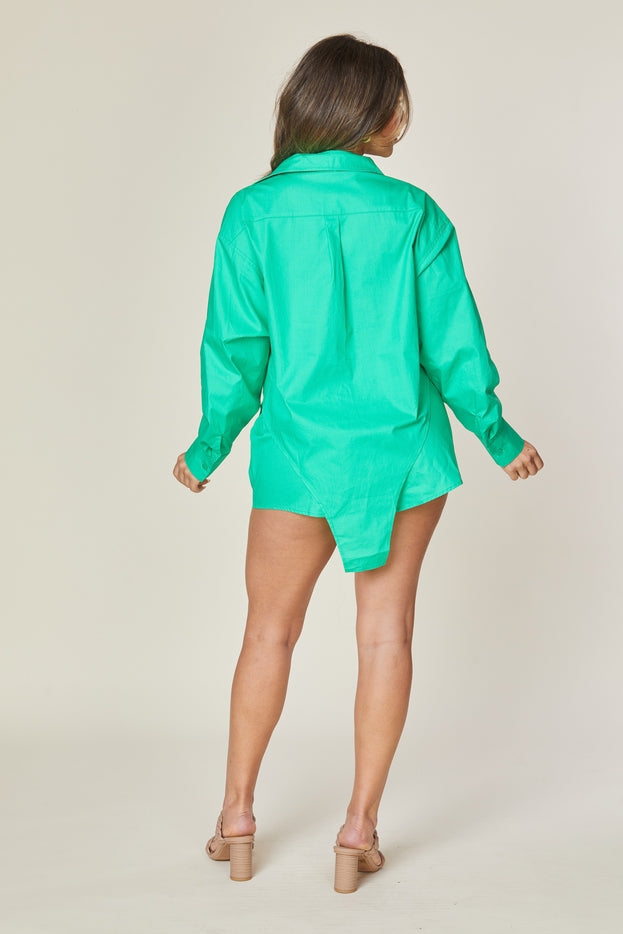 Women High and Low Oversized Shirt with Shorts Set by Shop Michella