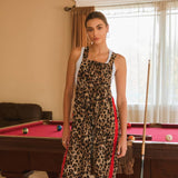 Women Leopard Overall with red Stripe