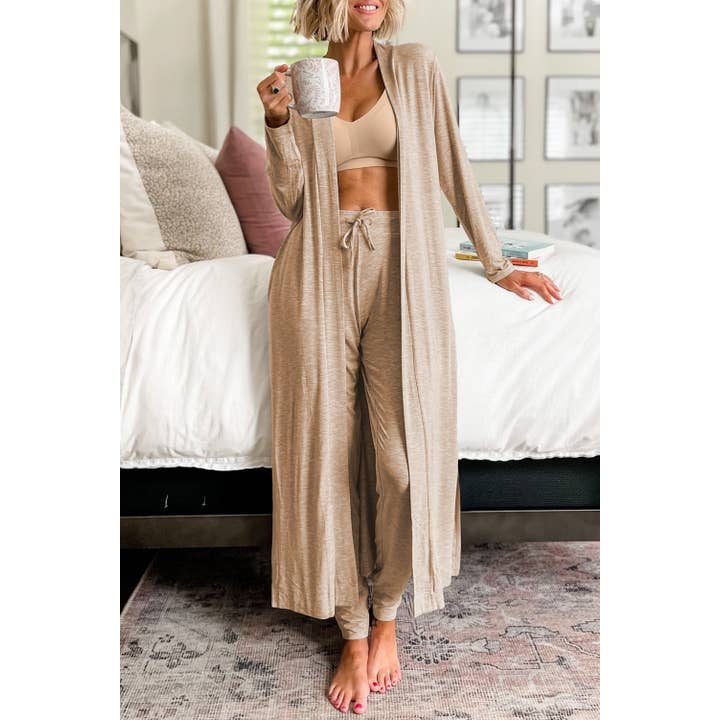 Women Long Cardigan and Pant Lounge Set