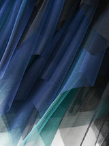 Green Blue Contrast TuTu A-Line Gauze Skirts: BLUE GREEN