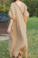 Khaki Loose Fit Maxi Dress