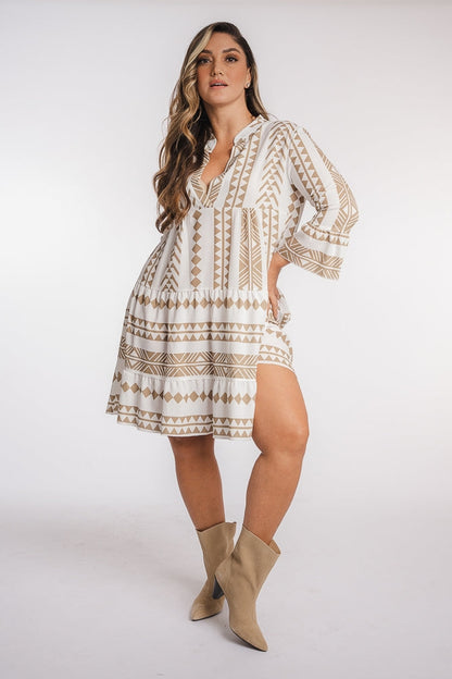 Women Tunic Printed dress 3/4 Sleeves By Silk & Salt