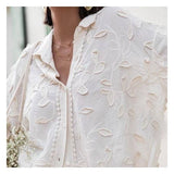 Women Fashionable White Jacquard Co-ord Set: WHITE / L