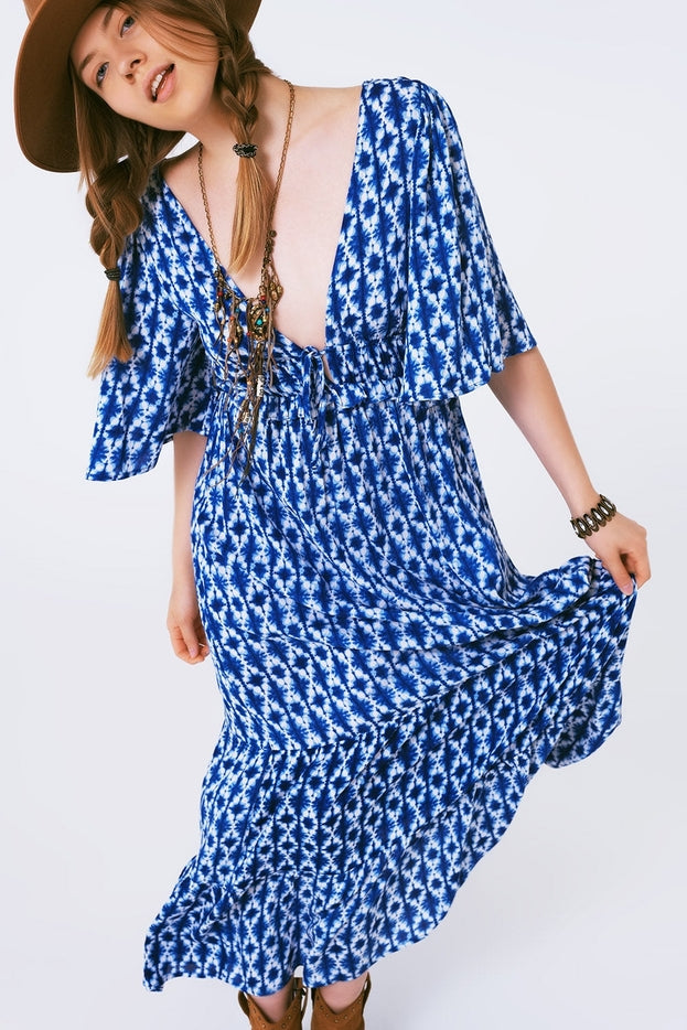 Women Boho Maxi Dress Print  by Q2