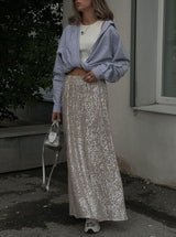 Women Sequin Maxi Skirt