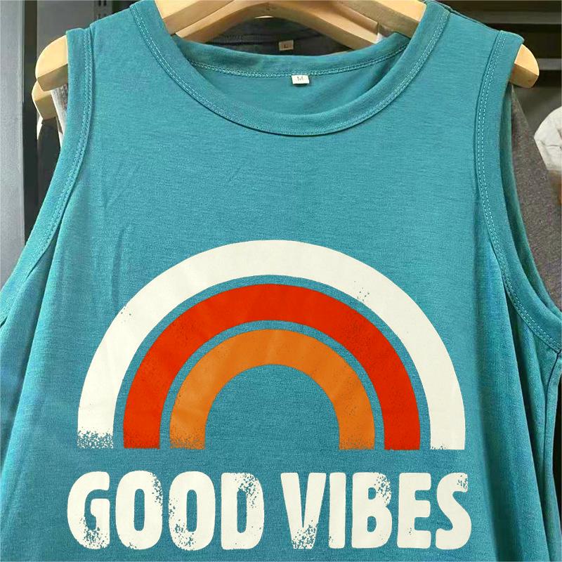 Women Sleeveless Maxi Dress Good Vibes