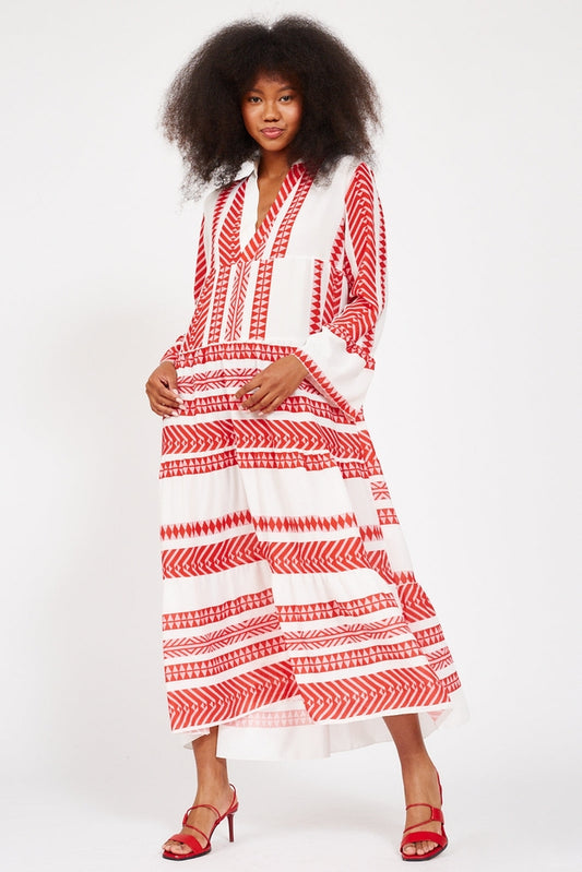 Women Printed Maxi dress  3/4 Sleeves By Silk & Salt