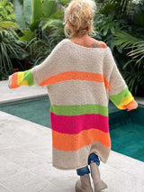 Women Midi knit Color block Sweater