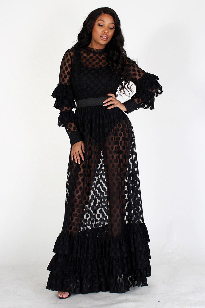 Women Sheer Maxi Dress By Namatt Design