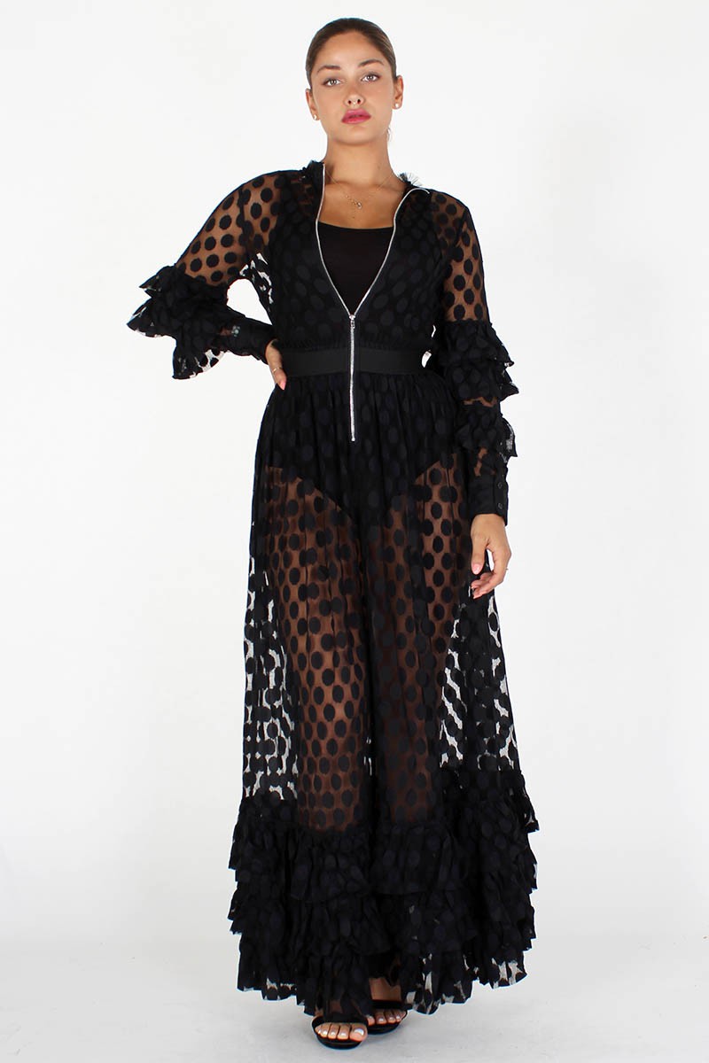 Women Sheer Maxi Dress By Namatt Design