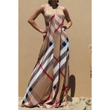 Women Maxi Dress Halter Neck Relaxed Fit  with Pockets by Black Pearl Clothing