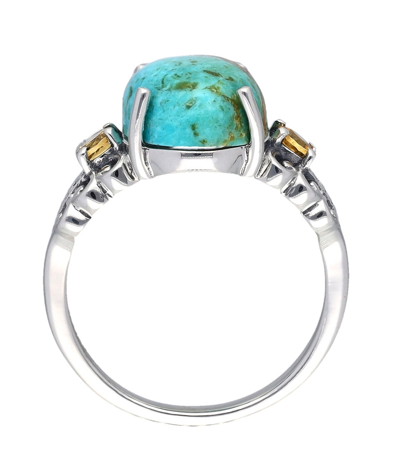 Women Blue Mohave 925 Sterling Silver Cocktail Ring