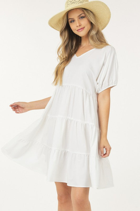 Women Knit Tiered Casual Dress