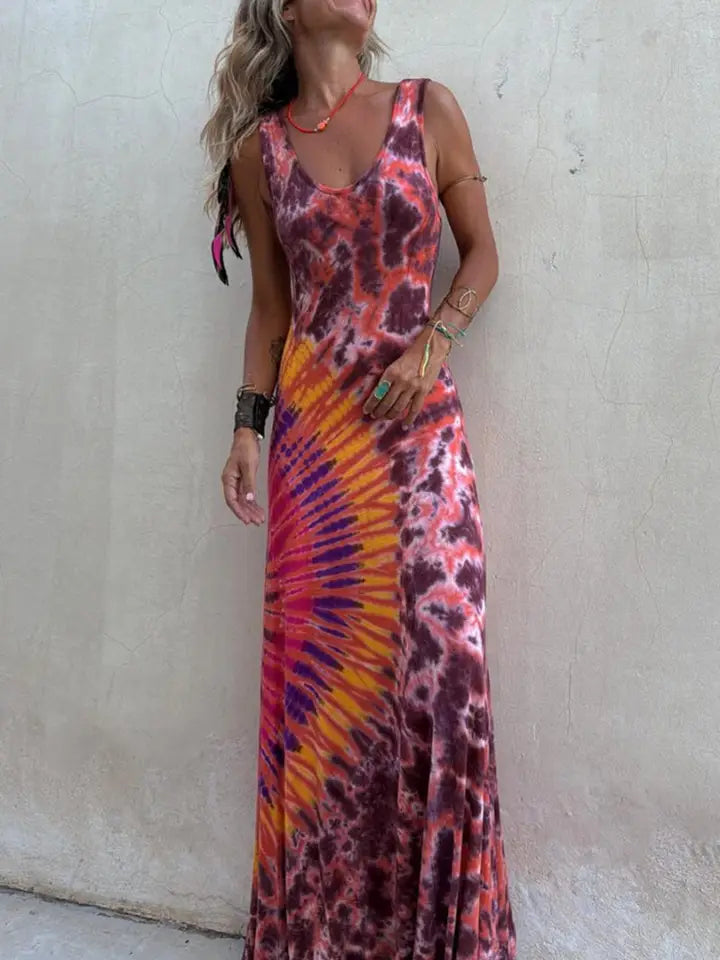 Women Tie Dye Maxi Dress