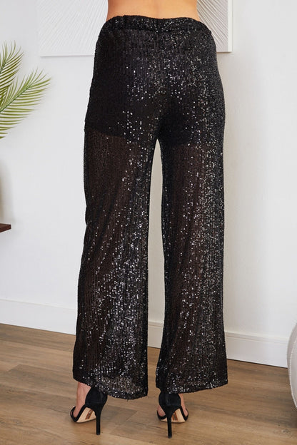 Women Italian Sequin Glamour Palazzo Pant