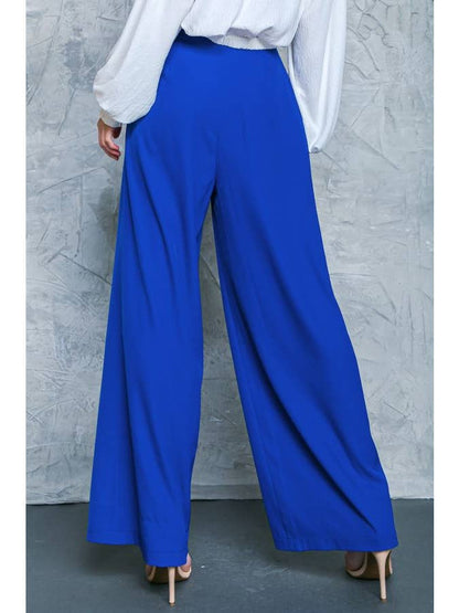 Women Wide Leg Pant Solid Woven