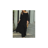 New Women's Cotton Linen Casual Wide Leg Pants Two Piece Set
