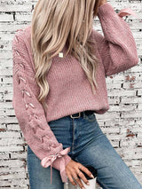 Women Sweater with arm Lace Up
